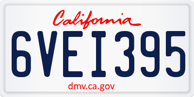 CA license plate 6VEI395