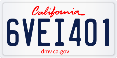 CA license plate 6VEI401