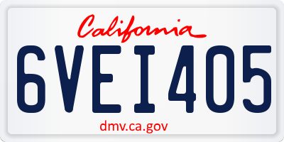 CA license plate 6VEI405