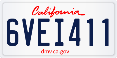 CA license plate 6VEI411