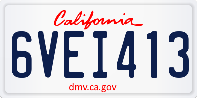 CA license plate 6VEI413