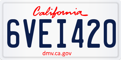 CA license plate 6VEI420