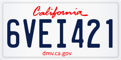 CA license plate 6VEI421