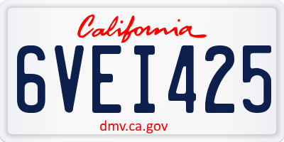 CA license plate 6VEI425