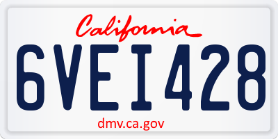 CA license plate 6VEI428