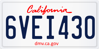 CA license plate 6VEI430