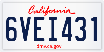 CA license plate 6VEI431
