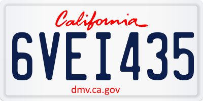 CA license plate 6VEI435