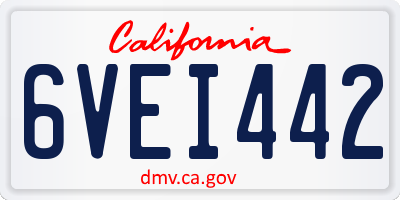 CA license plate 6VEI442