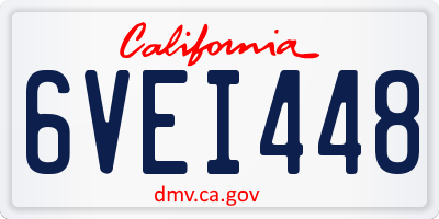 CA license plate 6VEI448