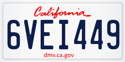 CA license plate 6VEI449