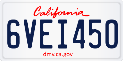 CA license plate 6VEI450