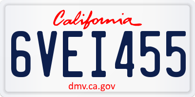 CA license plate 6VEI455