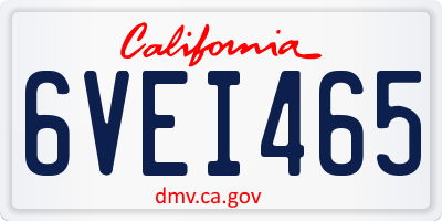 CA license plate 6VEI465