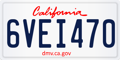 CA license plate 6VEI470