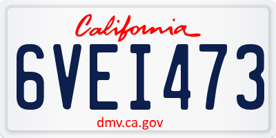 CA license plate 6VEI473