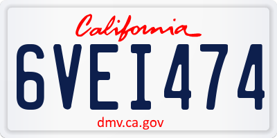 CA license plate 6VEI474