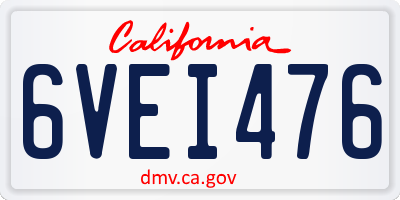 CA license plate 6VEI476