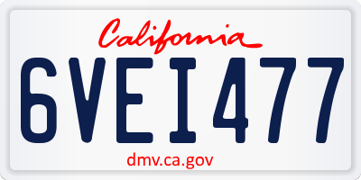 CA license plate 6VEI477