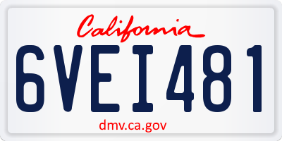 CA license plate 6VEI481