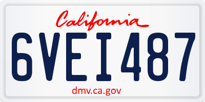 CA license plate 6VEI487