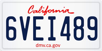 CA license plate 6VEI489