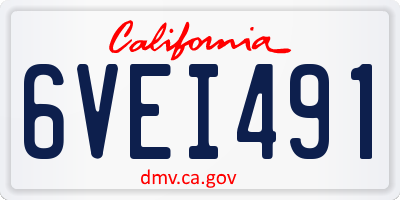 CA license plate 6VEI491
