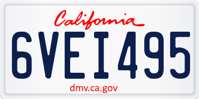 CA license plate 6VEI495