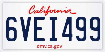 CA license plate 6VEI499