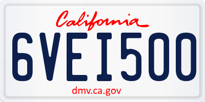CA license plate 6VEI500