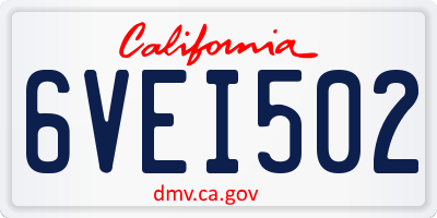 CA license plate 6VEI502