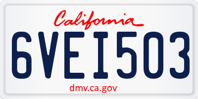 CA license plate 6VEI503