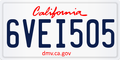 CA license plate 6VEI505