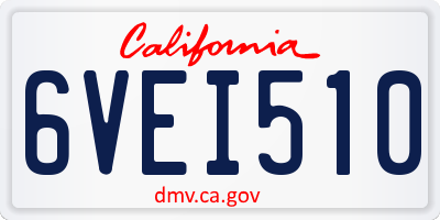 CA license plate 6VEI510