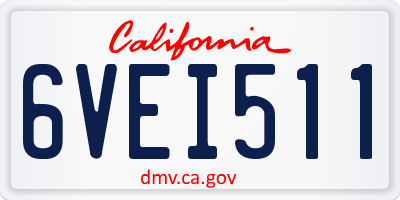 CA license plate 6VEI511
