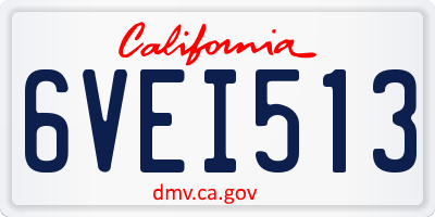 CA license plate 6VEI513