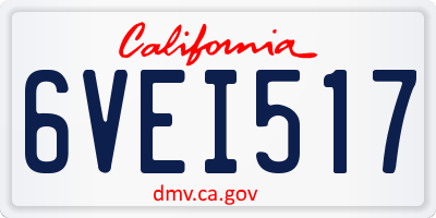 CA license plate 6VEI517