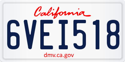 CA license plate 6VEI518