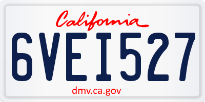 CA license plate 6VEI527