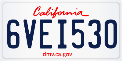 CA license plate 6VEI530