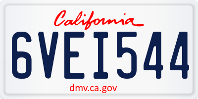 CA license plate 6VEI544