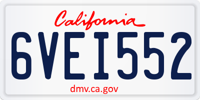 CA license plate 6VEI552