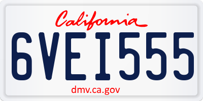 CA license plate 6VEI555