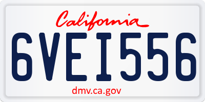 CA license plate 6VEI556