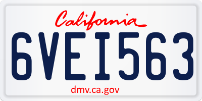 CA license plate 6VEI563