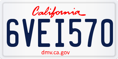 CA license plate 6VEI570