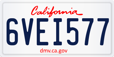 CA license plate 6VEI577
