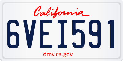 CA license plate 6VEI591
