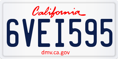 CA license plate 6VEI595