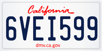 CA license plate 6VEI599